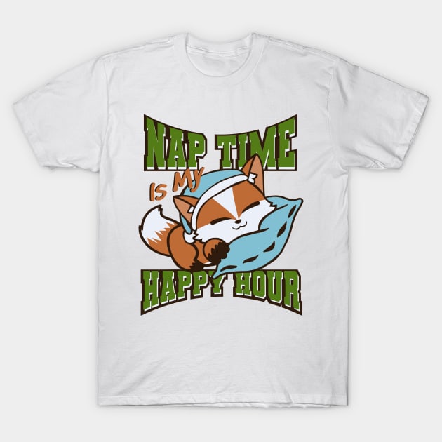 Nap Time Is My Happy Hour - Sleeping Cat T-Shirt by A-Buddies